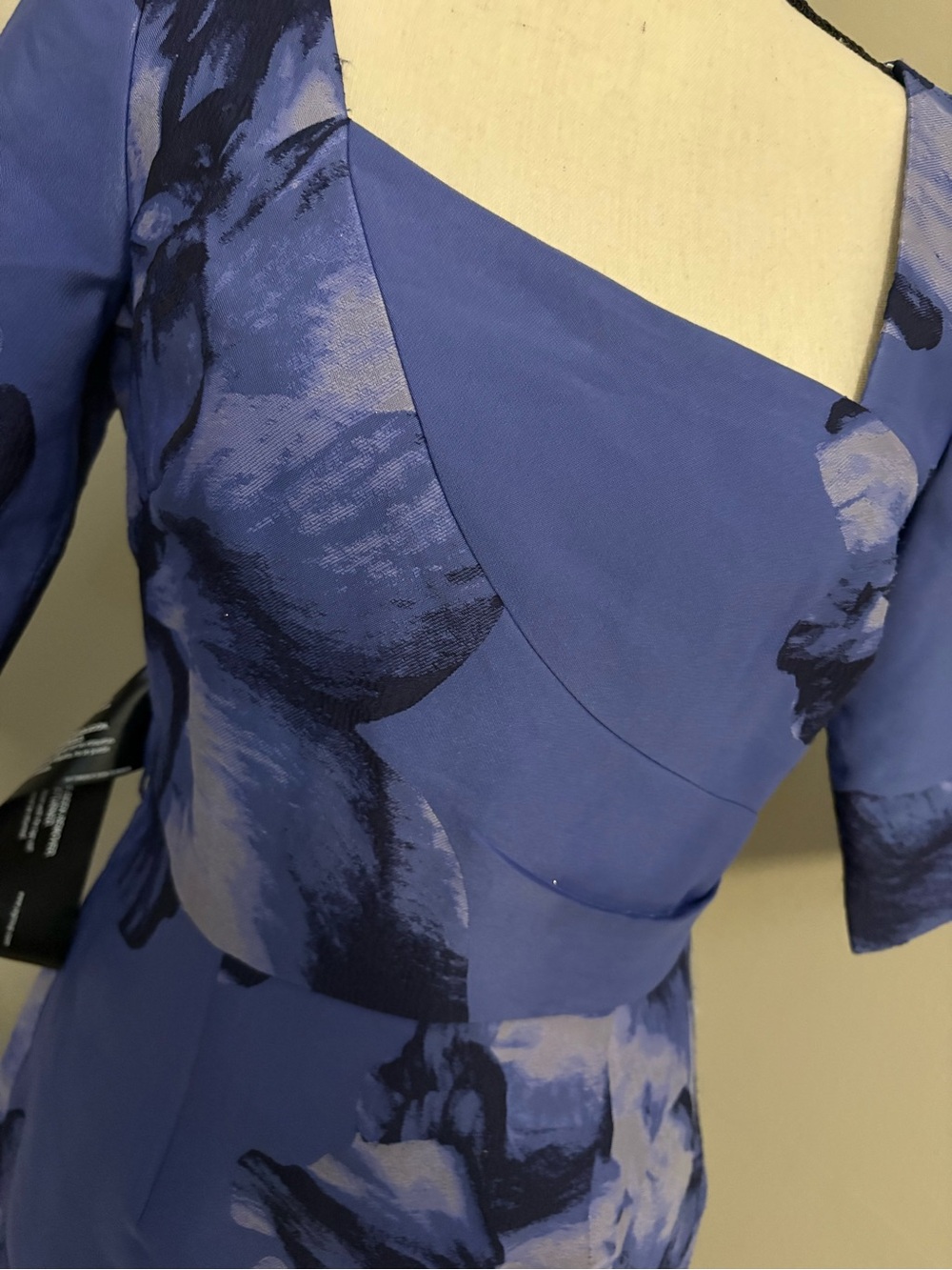 Kay Unger Blue Octavia Pleated Columm Dress-NWT - Picture 2 of 7